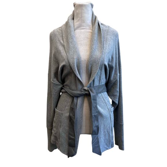 Bailey 44 Olivia Jacket in Heather Grey Leather Trim Size Small - Picture 3 of 8